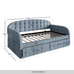 Lit de repos double en velours avec rangement