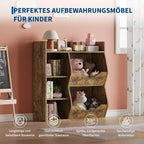 Étagère à Livres et Organisateur de Rangement pour Jouets 2 Niveaux pour Enfants – 5 Compartiments pour Chambre à Coucher, Salle de Jeux et Maternelle