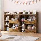 Étagère à Livres et Organisateur de Rangement pour Jouets 2 Niveaux pour Enfants – 5 Compartiments pour Chambre à Coucher, Salle de Jeux et Maternelle