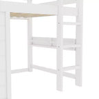 Lit cabane surélevé pour enfants avec tableau noir | Cadre de lit en bois double/complet avec espace de jeu et étagère intégrée | Lit superposé de style cabine pour garçons et filles