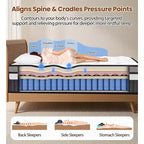 Matelas en mousse à mémoire de forme en boîte, 35,5 cm, taille King, pour un sommeil frais et un soulagement de la pression, Fermeté moyenne