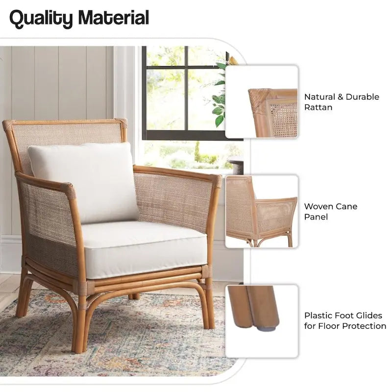 Fauteuil d'appoint en rotin Tatum