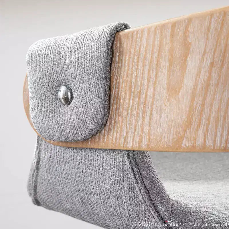 Lot de 2 tabourets de bar rembourrés hauteur comptoir Gris/Blanc délavé
