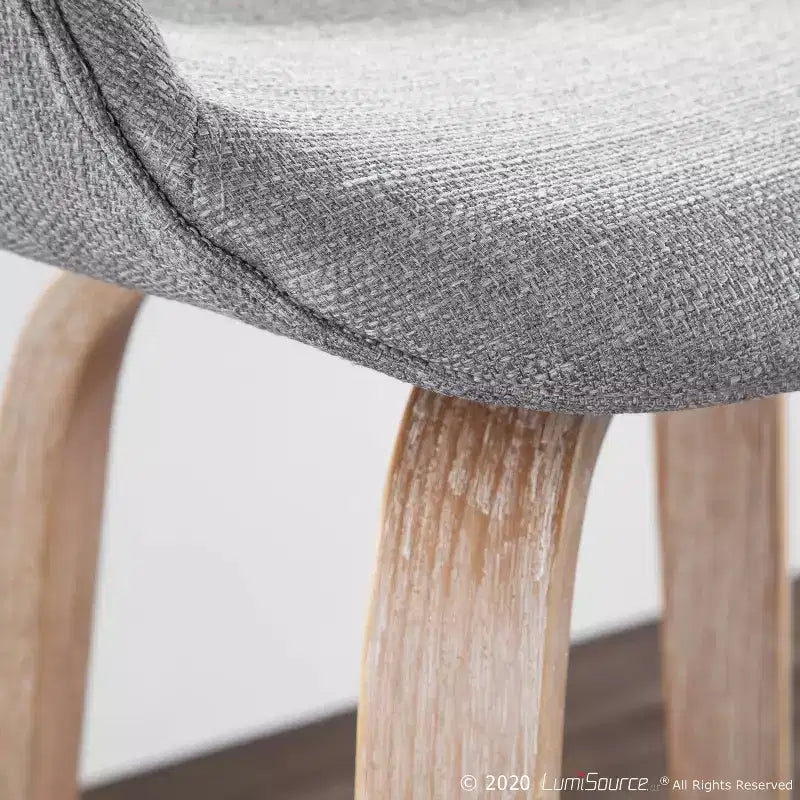 Lot de 2 tabourets de bar rembourrés hauteur comptoir Gris/Blanc délavé