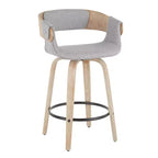 Lot de 2 tabourets de bar rembourrés hauteur comptoir Gris/Blanc délavé