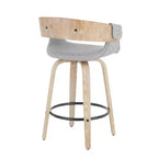 Lot de 2 tabourets de bar rembourrés hauteur comptoir Gris/Blanc délavé