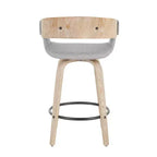Lot de 2 tabourets de bar rembourrés hauteur comptoir Gris/Blanc délavé