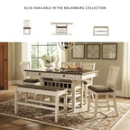 Banc de salle à manger hauteur comptoir blanc antique