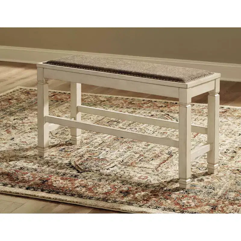 Banc de salle à manger hauteur comptoir blanc antique