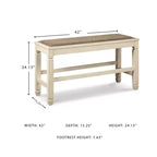 Banc de salle à manger hauteur comptoir blanc antique