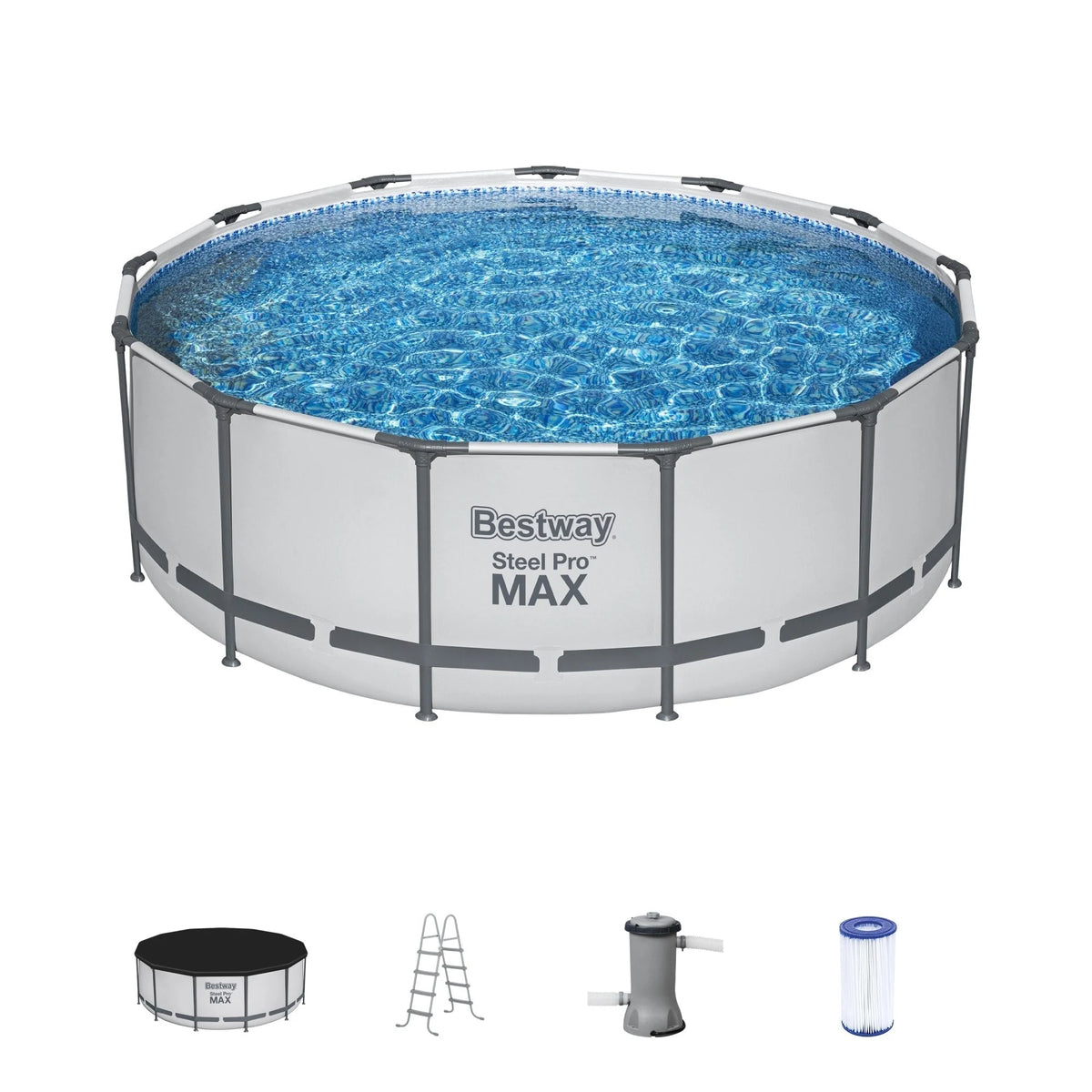 Piscine hors sol ronde Bestway Steel Pro MAX avec pompe et bâche