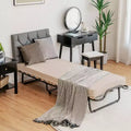 Lit pliant avec matelas en mousse à mémoire de forme et sac anti-poussière, lit d'appoint en métal