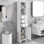 Colonne de salle de bain haute avec 3 tiroirs et étagères réglables