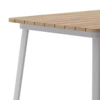Table haute de bar intérieur/extérieur, plateau carré en polyrésine tout temps de 80 cm avec base en acier