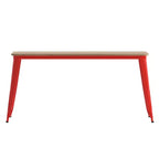 Table de salle à manger intérieure/extérieure avec trou pour parasol, plateau en polyrésine toutes saisons 30 x 60 et base en acier