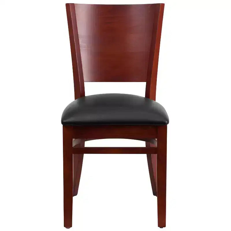 Lot de 2 chaises de restaurant en bois massif à dossier plein