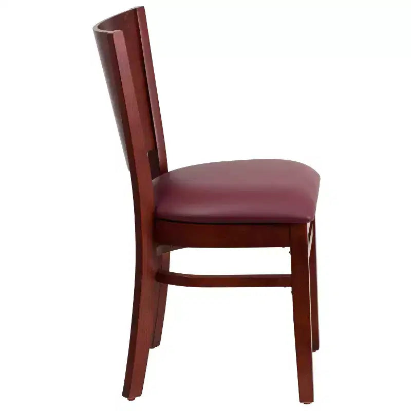 Lot de 2 chaises de restaurant en bois massif à dossier plein
