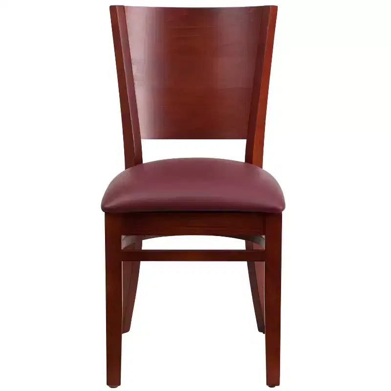 Lot de 2 chaises de restaurant en bois massif à dossier plein