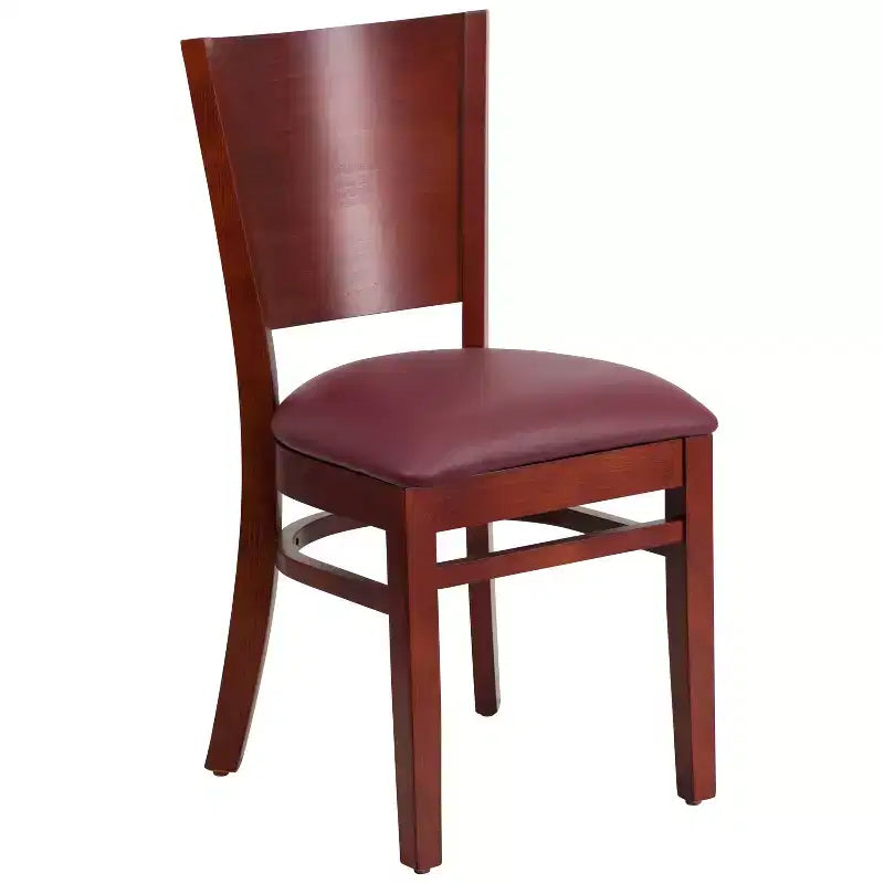 Lot de 2 chaises de restaurant en bois massif à dossier plein