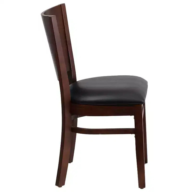 Lot de 2 chaises de restaurant en bois massif à dossier plein