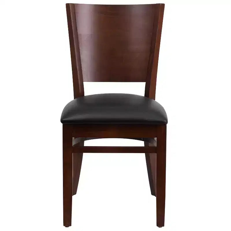Lot de 2 chaises de restaurant en bois massif à dossier plein