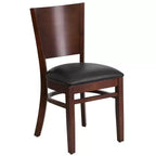 Lot de 2 chaises de restaurant en bois massif à dossier plein