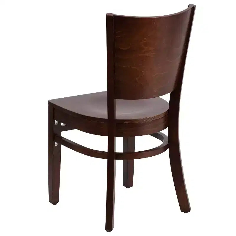 Lot de 2 chaises de restaurant en bois massif à dossier plein
