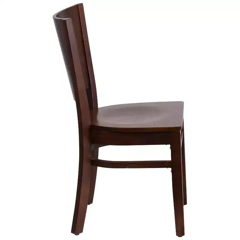 Lot de 2 chaises de restaurant en bois massif à dossier plein