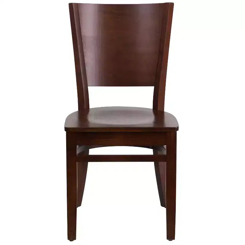 Lot de 2 chaises de restaurant en bois massif à dossier plein