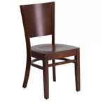 Lot de 2 chaises de restaurant en bois massif à dossier plein