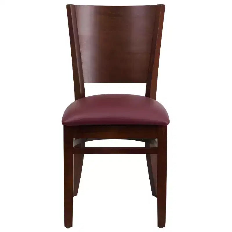 Lot de 2 chaises de restaurant en bois massif à dossier plein
