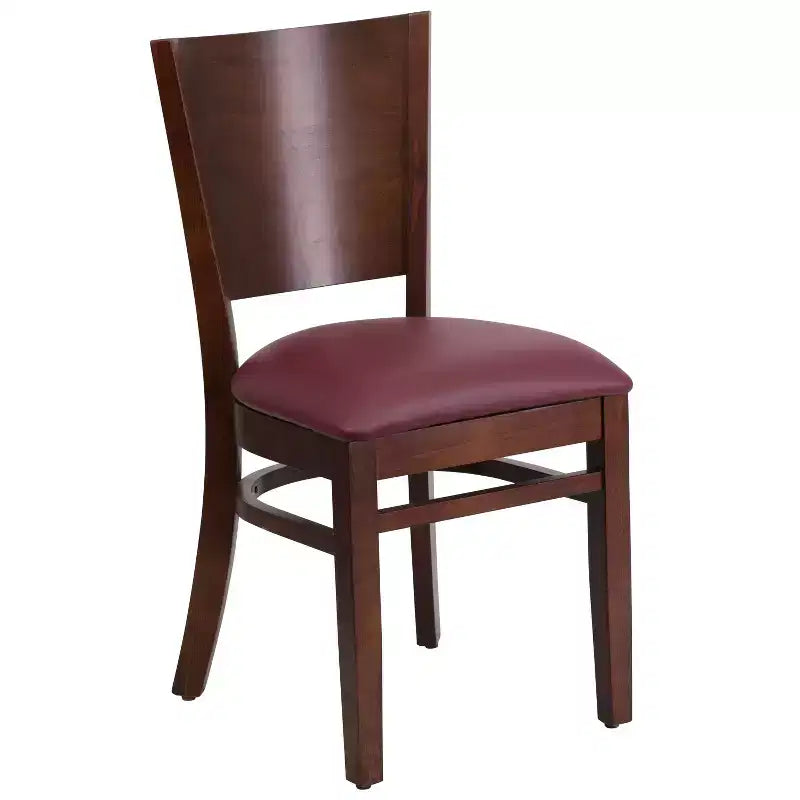 Lot de 2 chaises de restaurant en bois massif à dossier plein