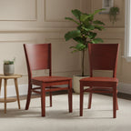 Emma and Oliver 2 Pack Solid Back Wooden Restaurant Chair