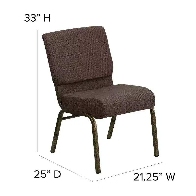 Chaise d'église empilable 21"L, lot de 4