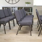 Chaise d'église empilable 21"L, lot de 4