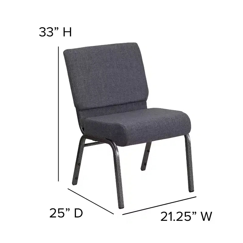 Chaise d'église empilable 21"L, lot de 4
