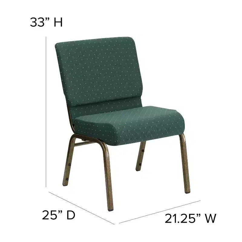 Chaise d'église empilable 21"L, lot de 4