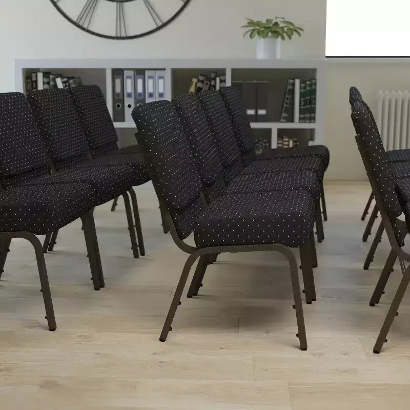 Chaise d'église empilable 21"L, lot de 4