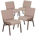 Chaise d'église empilable 21"L, lot de 4