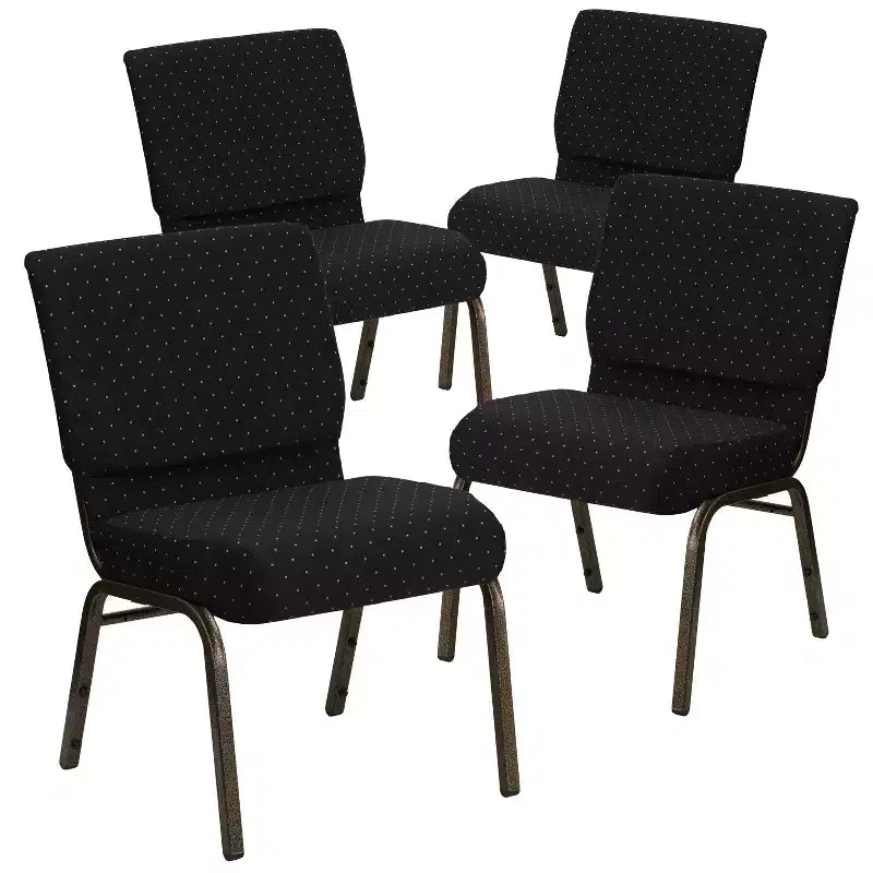 Chaise d'église empilable 21"L, lot de 4