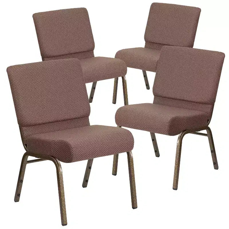 Chaise d'église empilable 21"L, lot de 4