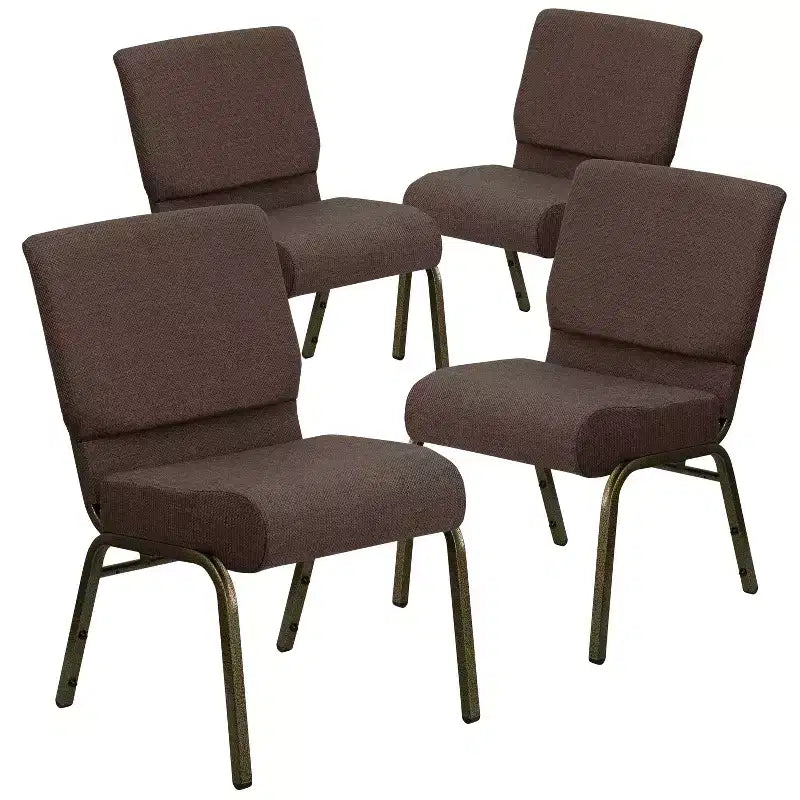 Chaise d'église empilable 21"L, lot de 4