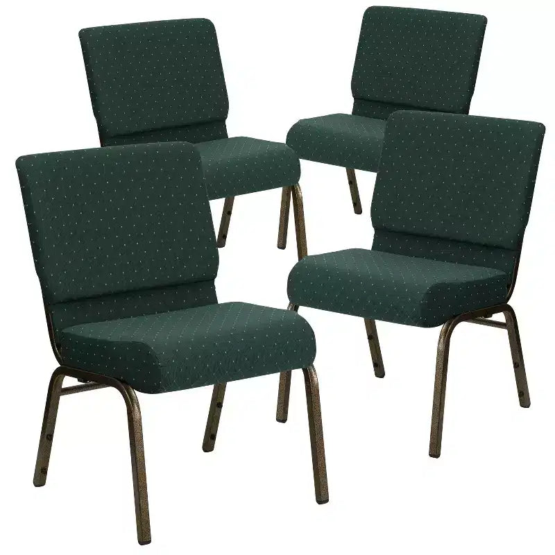 Chaise d'église empilable 21"L, lot de 4
