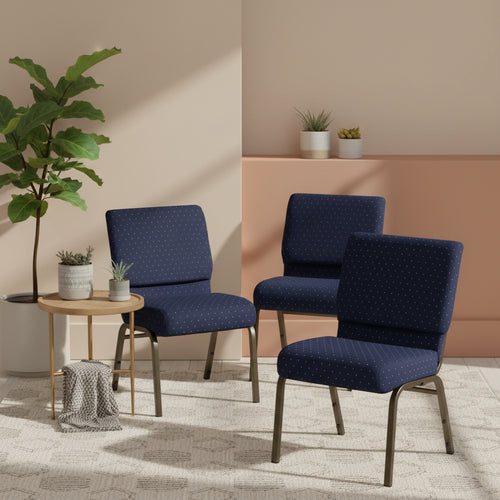 Emma and Oliver 4 Pack 21''W Stacking Church Chair