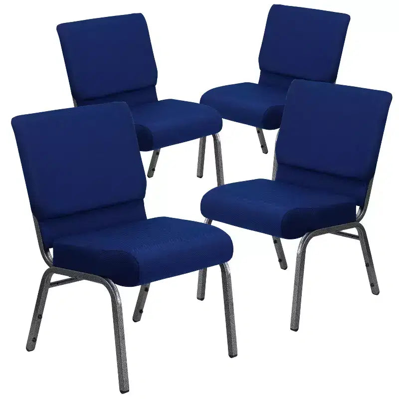 Chaise d'église empilable 21"L, lot de 4