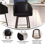 Tabouret de bar rembourré avec cadre en bois