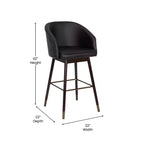 Tabouret de bar rembourré avec cadre en bois