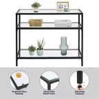 Console de table en verre trempé à 3 niveaux