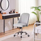 Chaise de bureau à dossier mi-haut en similicuir avec piètement en métal chromé