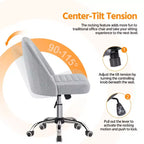 Chaise de bureau à dossier mi-haut en similicuir avec piètement en métal chromé